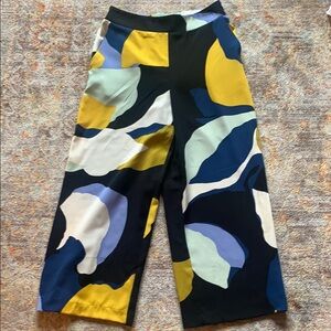 Nine West Multicolor Abstract Wide Leg Pants